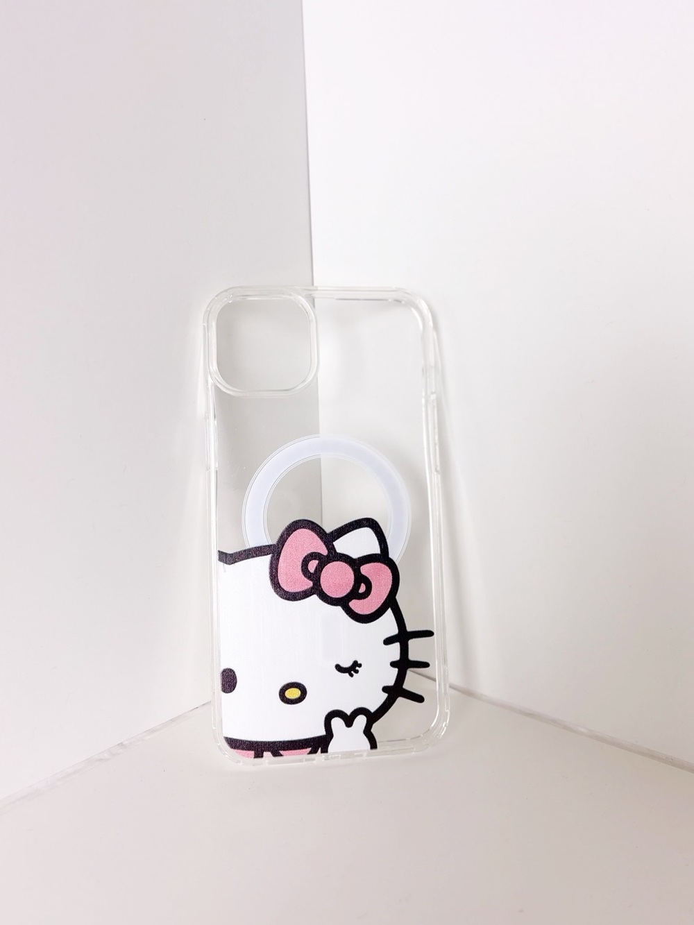 NWT Sanrio Hello Kitty Cartoon With Clear White Magsafe Case iPhone 15 plus - Picture 3 of 6